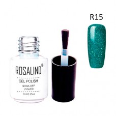 Гель-лак для нігтів манікюру 7мл Rosalind, шиммер, R15 нефритовий