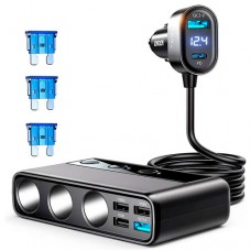 Розгалужувач прикурювача JR-CL06 2-24В USB Type-C PD QC3.0