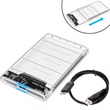 Кишеня корпус 2.5 жорсткого диска HDD/SSD, SATA, USB 3.0, прозора