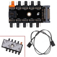 Хаб для вентиляторів 10 вентиляторів Power SATA на 4 pin