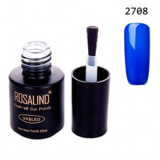 Гель-лак для нігтів манікюру 7мл Rosalind, шеллак, 2708 синій