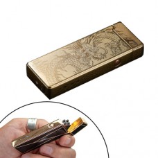 Електро імпульсна запальничка USB Lighter золотий дракон