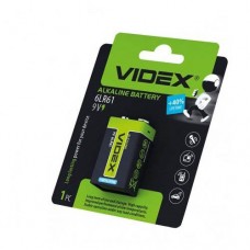 Батарейка VIDEX 9В крона 6LR61 алкалінова
