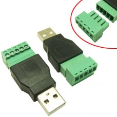Перехідник USB 2.0 Type-A штекер тато - клемники 5pin