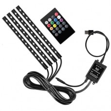 Підсвічування салону авто LED RGB світломузика з пультом ДУ