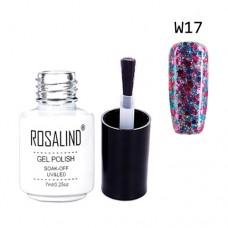 Гель-лак для нігтів манікюру 7мл Rosalind, гліттер, W17 хамелеон