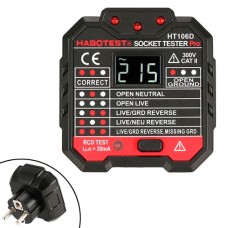 Тестер розеток HABOTEST HT106D тестер ПЗВ вольтметр