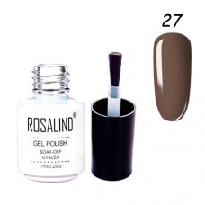 Гель-лак для нігтів манікюру 7мл Rosalind, шеллак, 27 горіхово-коричневий