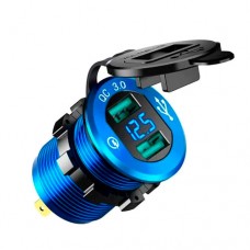 Перетворювач напруги 12в 24в - 2x USB QC3.0 18 Вт автомобільний зарядний вольметр