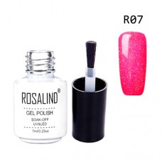 Гель-лак для нігтів манікюру 7мл Rosalind, шиммер, R07 малиновий